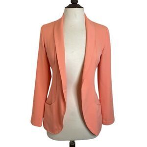 DYNAMITE coral collared blazer with pockets | size XS